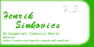 henrik simkovics business card